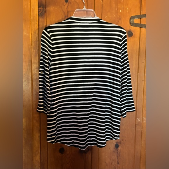 Calvin Klein black and white striped top - Picture 3 of 6
